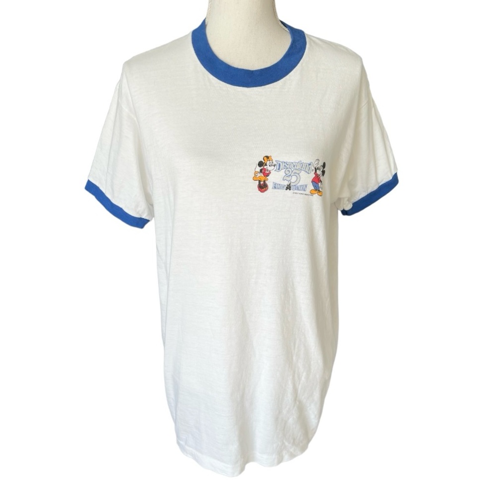 Vintage 80s Disneyland 25th anniversary ringer Shirt Mickey Mouse